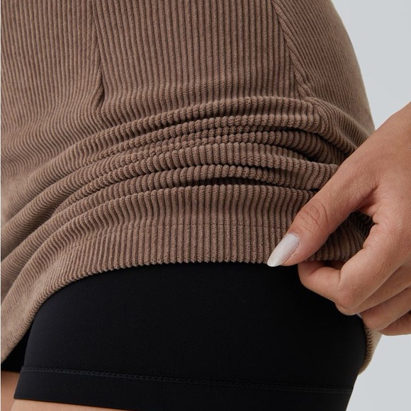 Halara High Waisted 2-in-1 A Line Mini Corduroy ACORN Medium Casual Skirt - Picture 7 of 11